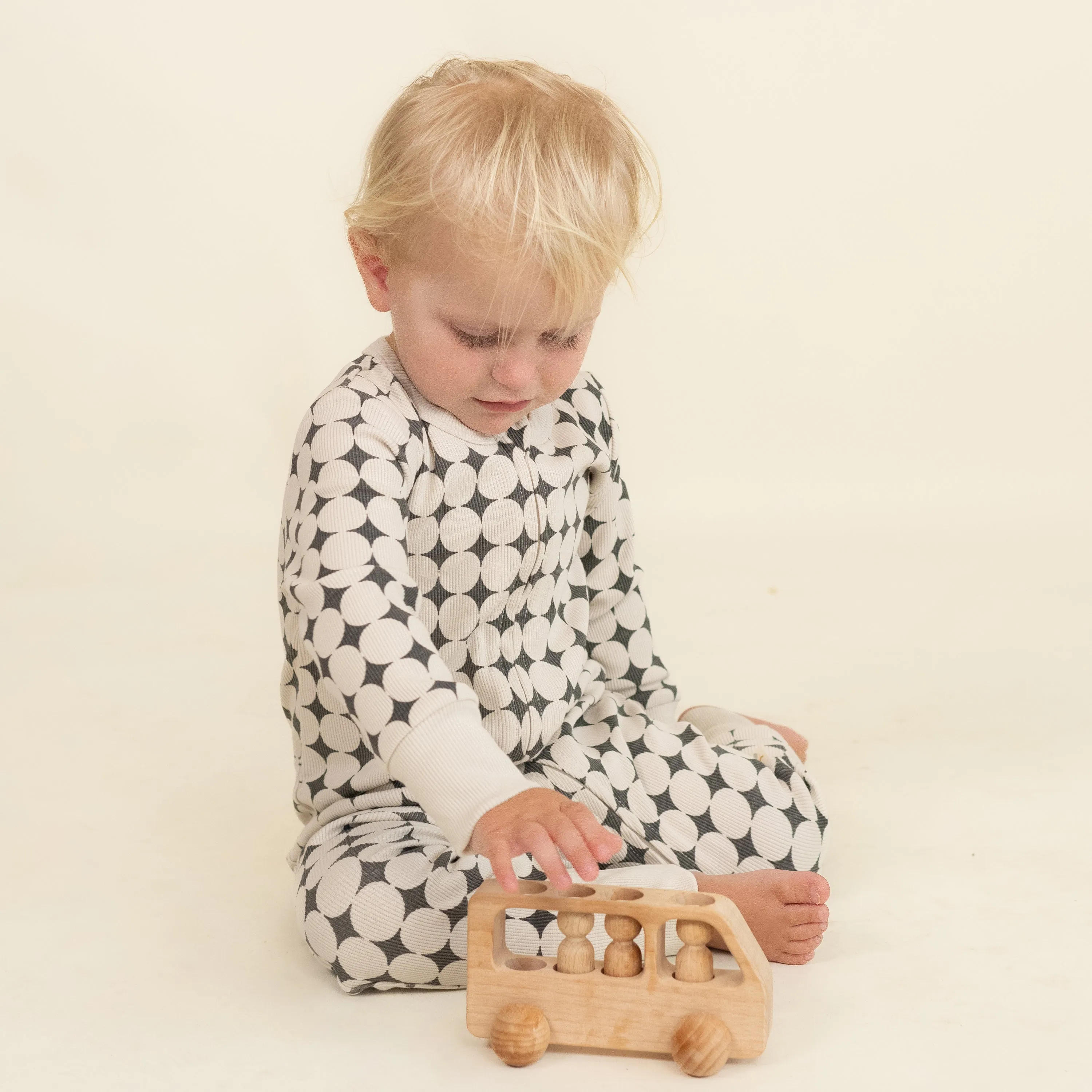 Organic 2-way Zip Romper - Mod Dots