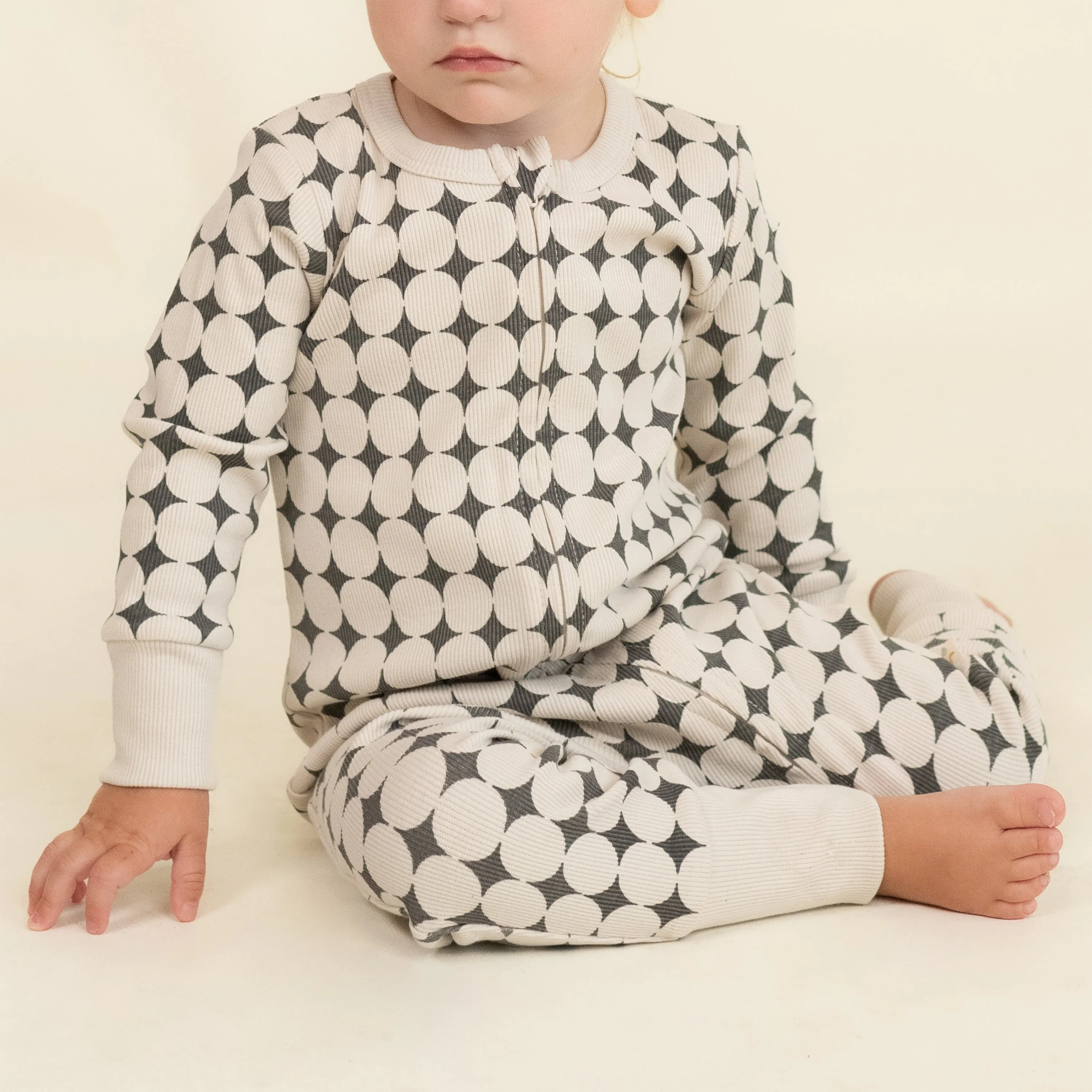 Organic 2-way Zip Romper - Mod Dots
