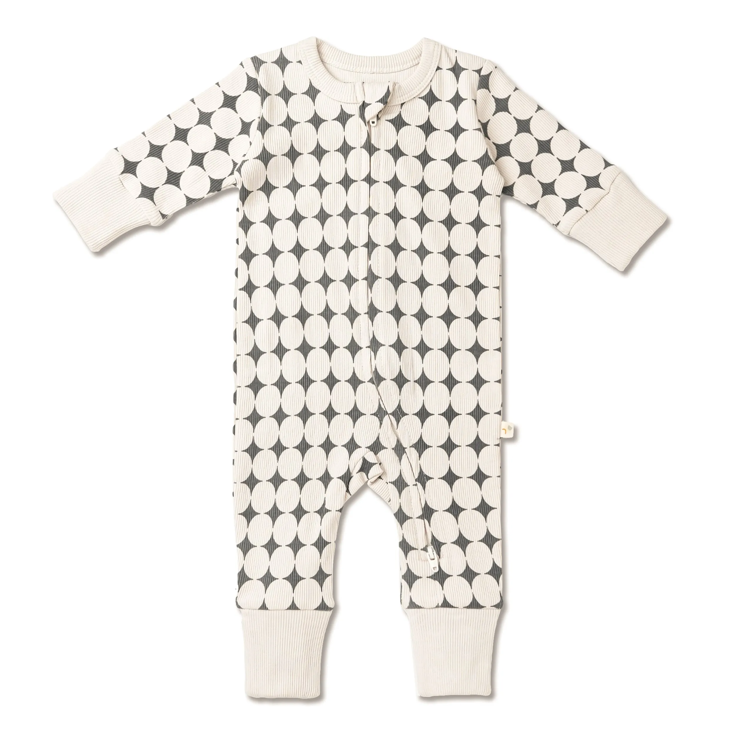 Organic 2-way Zip Romper - Mod Dots