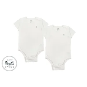Organic Cotton Ribbed SS Onesie - White
