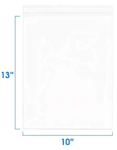 Pack It Chic - 10” X 13” (200/1000 Pack) Clear Resealable Polypropylene Bags - Fits 10X13 Prints, Photos, Documents - Self Seal