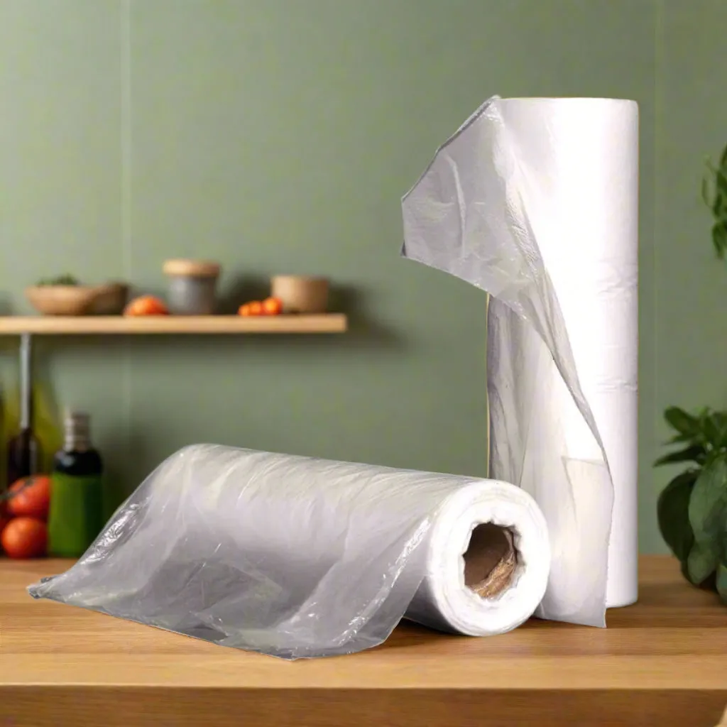 Pack of 20 Fruit & Vegetable Bag Rolls – Clear Polythene Bags on a Roll – 9" x 14"