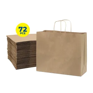 Party Central 72PCE Gift/Craft Paper Bags Horizontal Brown Reusable 21 x 27cm