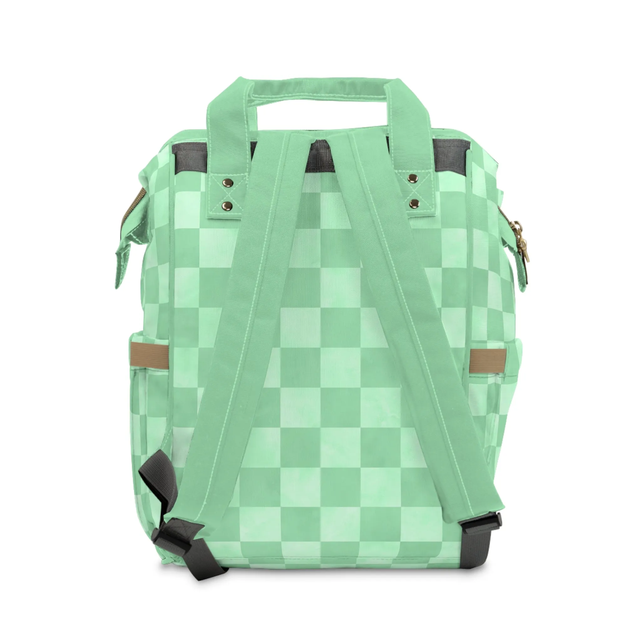 Pastel Checkers Diaper Backpack - Chic & Practical Baby Bag with Checkerboard Patterns, Perfect for Minimalist Parents