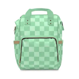 Pastel Checkers Diaper Backpack - Chic & Practical Baby Bag with Checkerboard Patterns, Perfect for Minimalist Parents