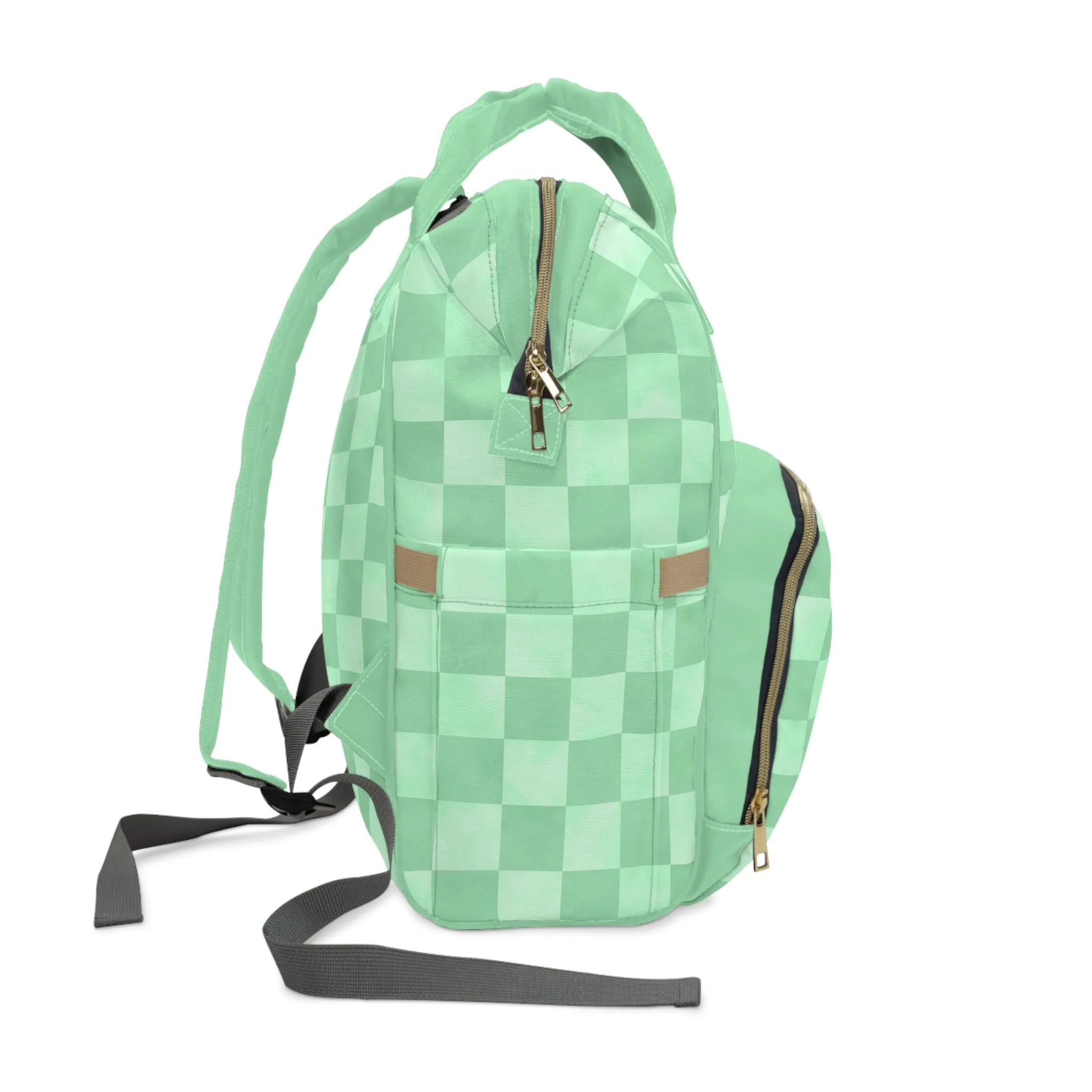 Pastel Checkers Diaper Backpack - Chic & Practical Baby Bag with Checkerboard Patterns, Perfect for Minimalist Parents