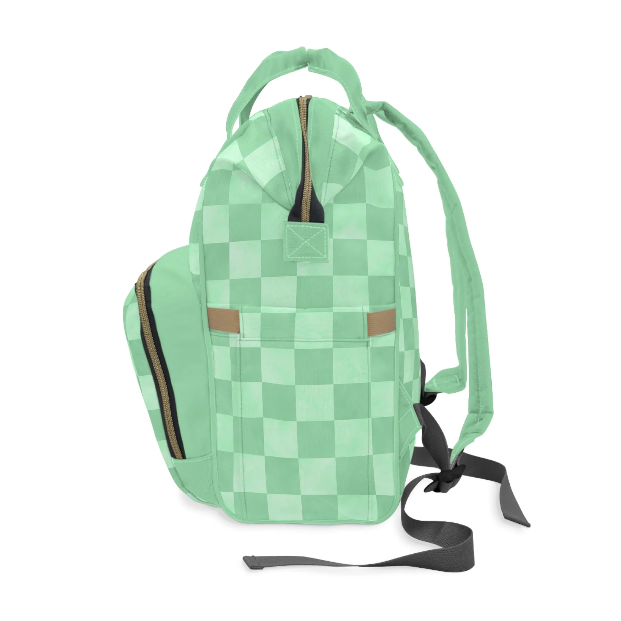 Pastel Checkers Diaper Backpack - Chic & Practical Baby Bag with Checkerboard Patterns, Perfect for Minimalist Parents