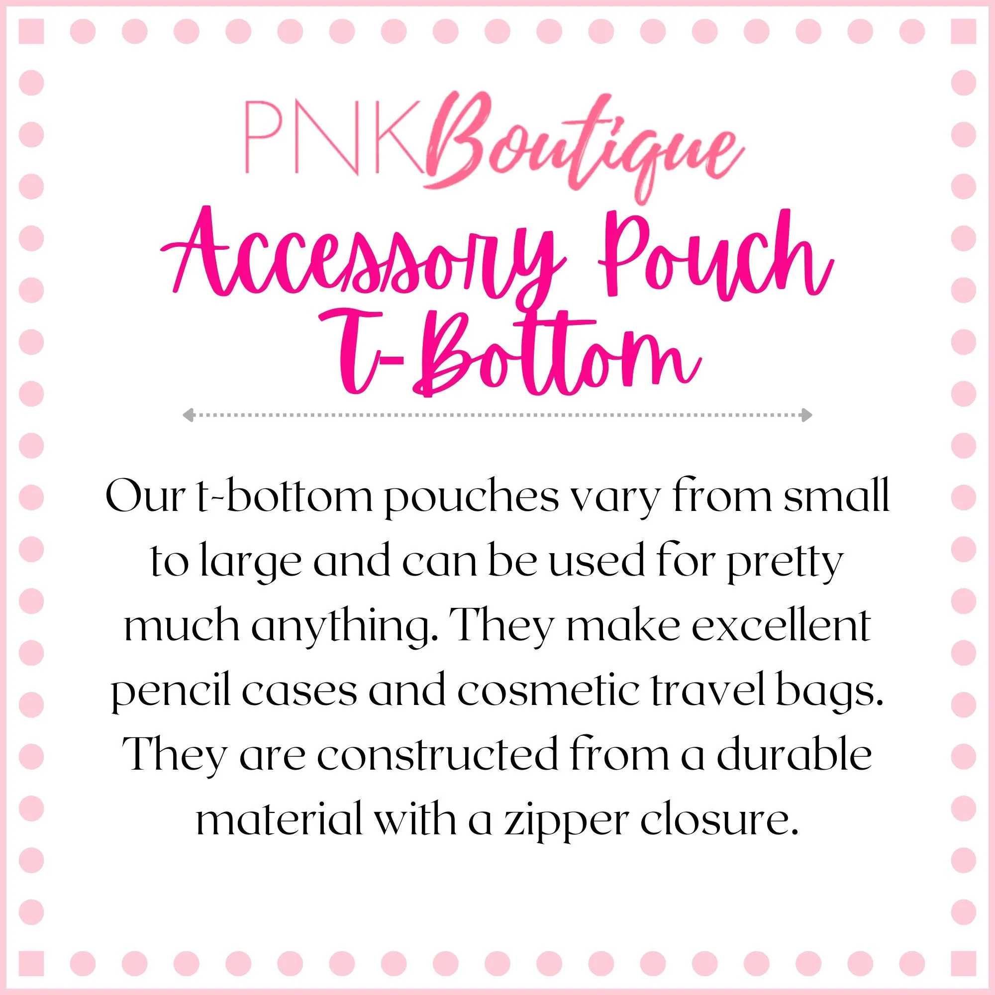 Pearls and Dove Custom Accessory Pouch w T-bottom