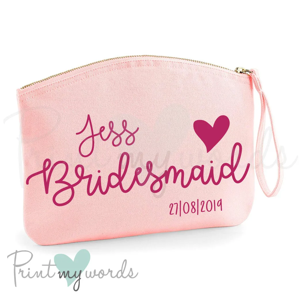 Personalised Hen Party Heart Make Up Bag - Bridesmaid