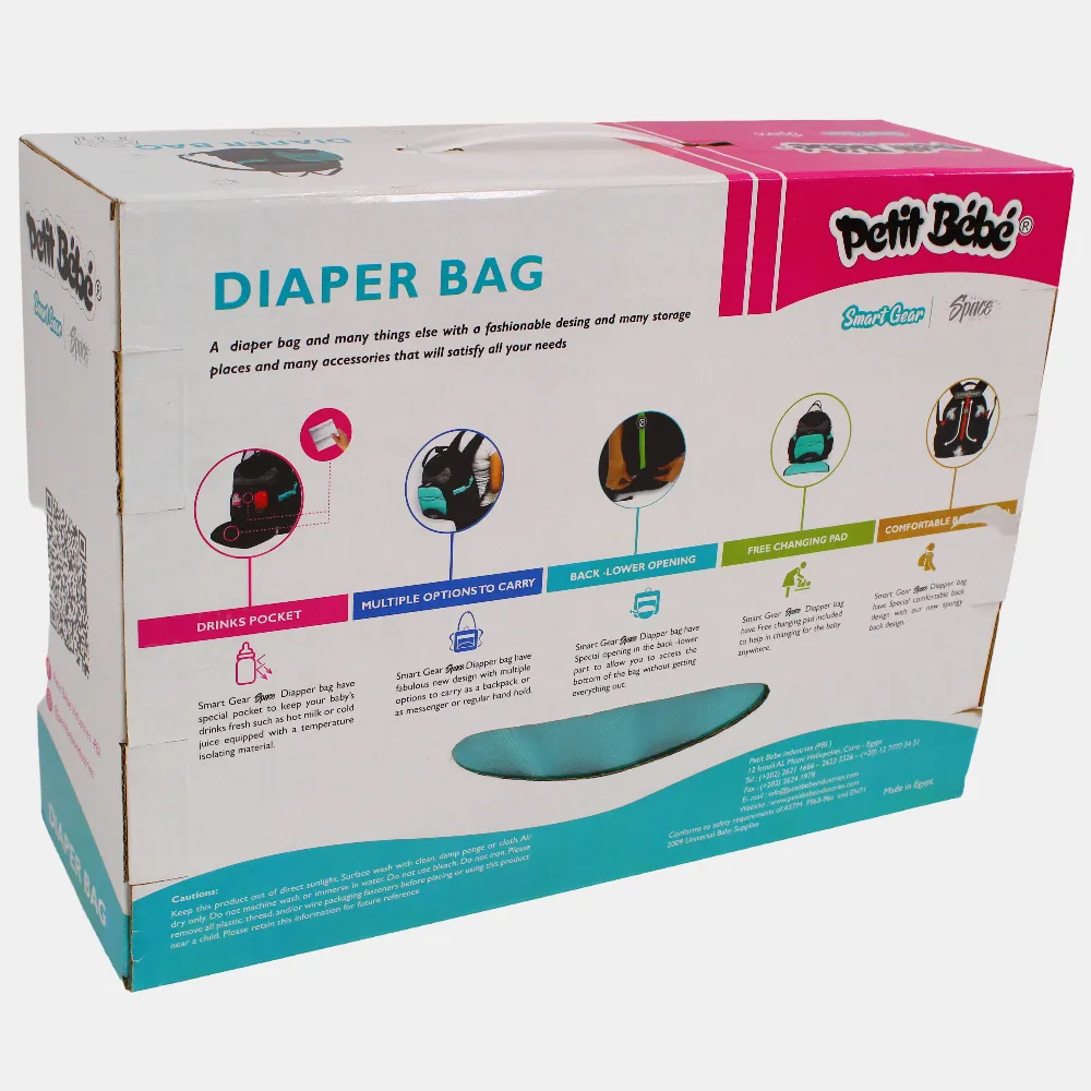 Petit Bebe Smart Gear S1 Diaper Bag - Aqua