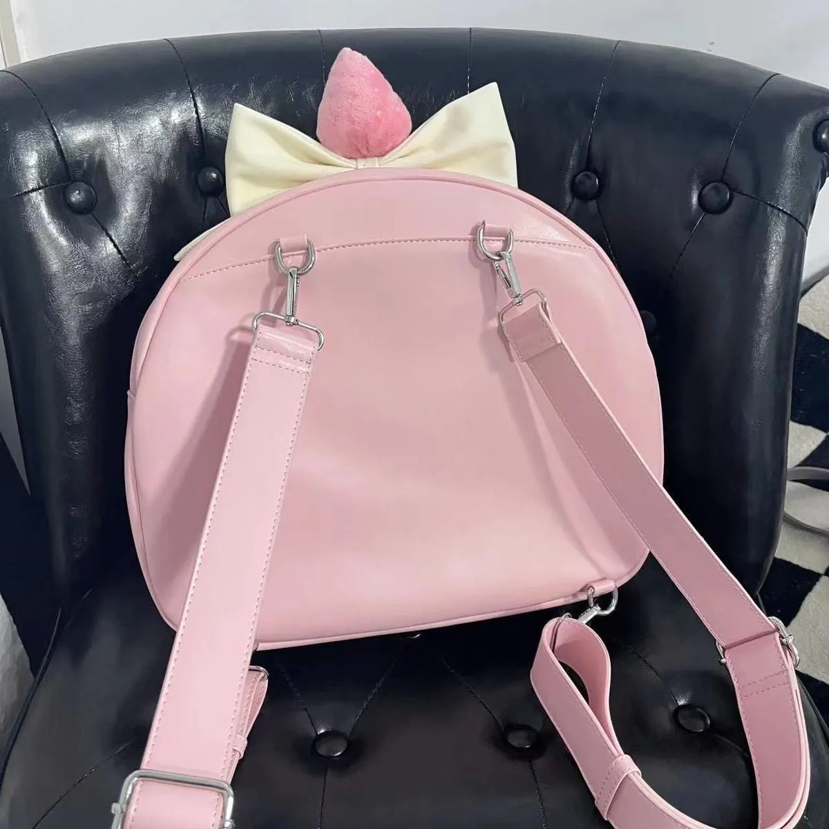 Pink Cake Bow Backpack Crossbody Bag