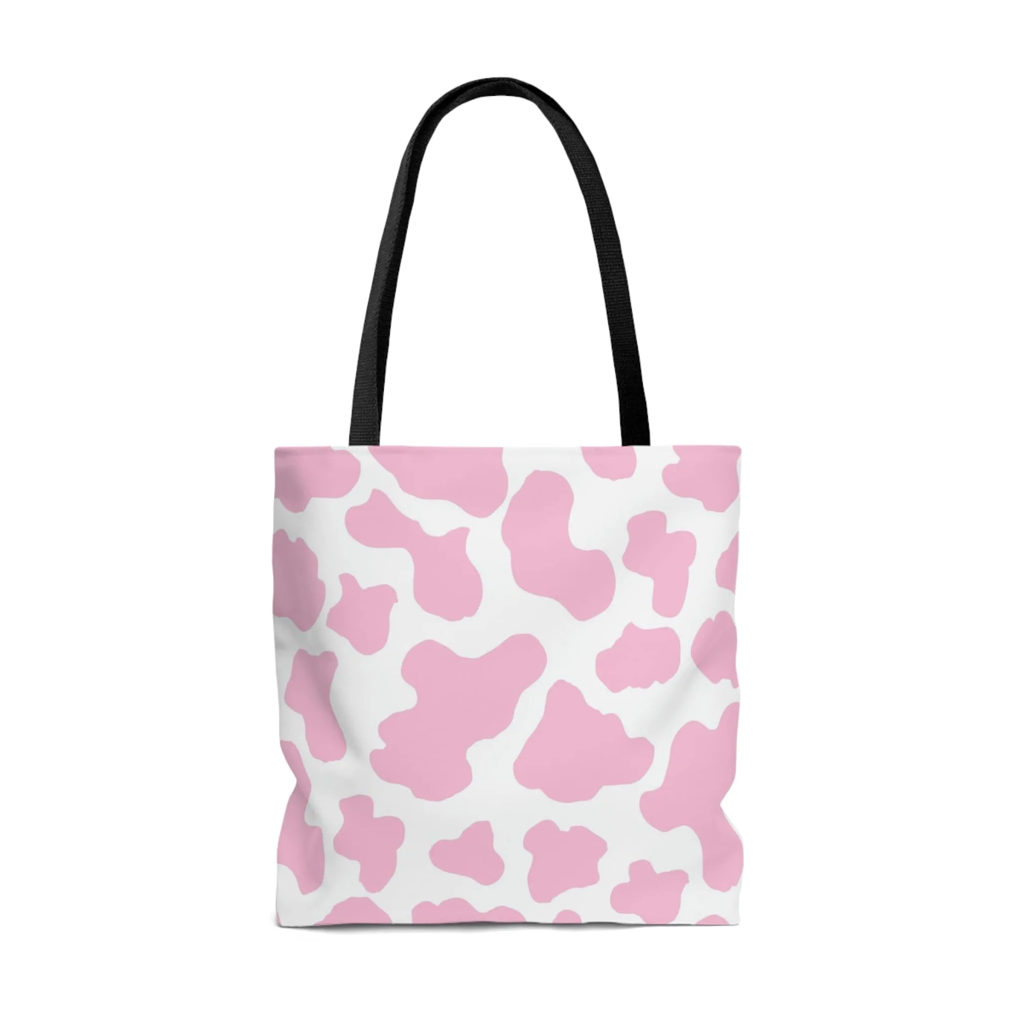 Pink Cow Print Tote Bag