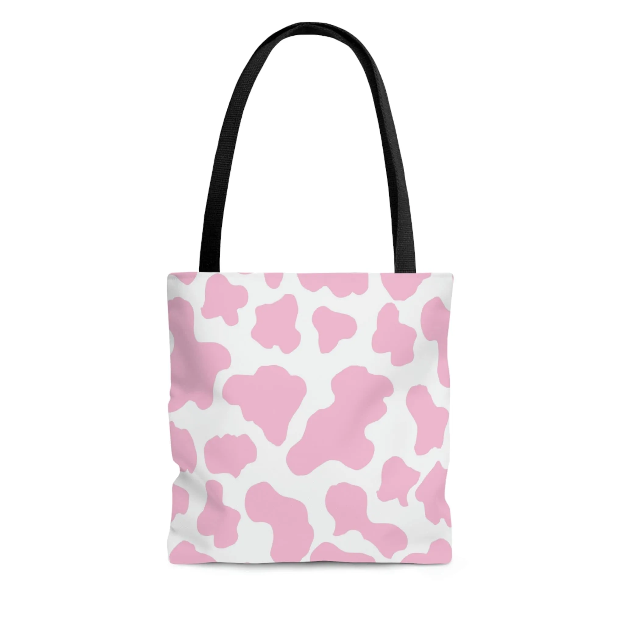 Pink Cow Print Tote Bag