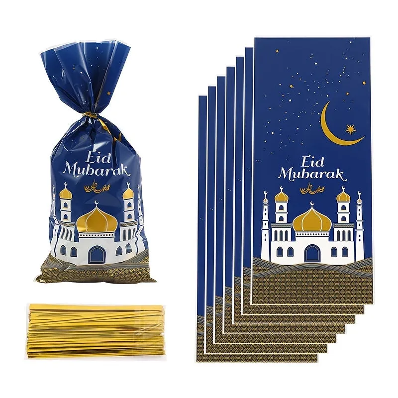 Plastic OPP Candy Cookie Bags, Ramadan Kareem Decorations, Islamic Muslim Party Supplies, Eid Al-Fitr, Ramadan Kareem Holiday Accessories, Birthday Party Supplies, Room Decor
