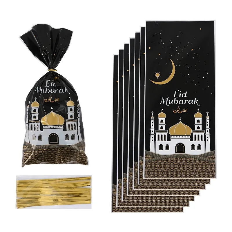 Plastic OPP Candy Cookie Bags, Ramadan Kareem Decorations, Islamic Muslim Party Supplies, Eid Al-Fitr, Ramadan Kareem Holiday Accessories, Birthday Party Supplies, Room Decor