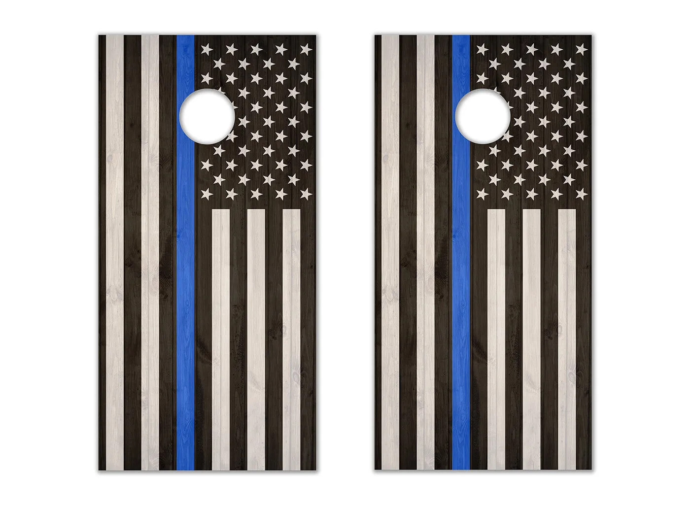 Police Blue Stripe American Flag