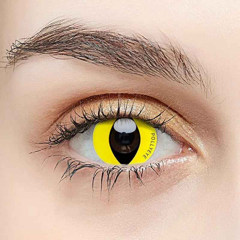 Pollyeye Cat Eye Yellow Colored Contact Lenses