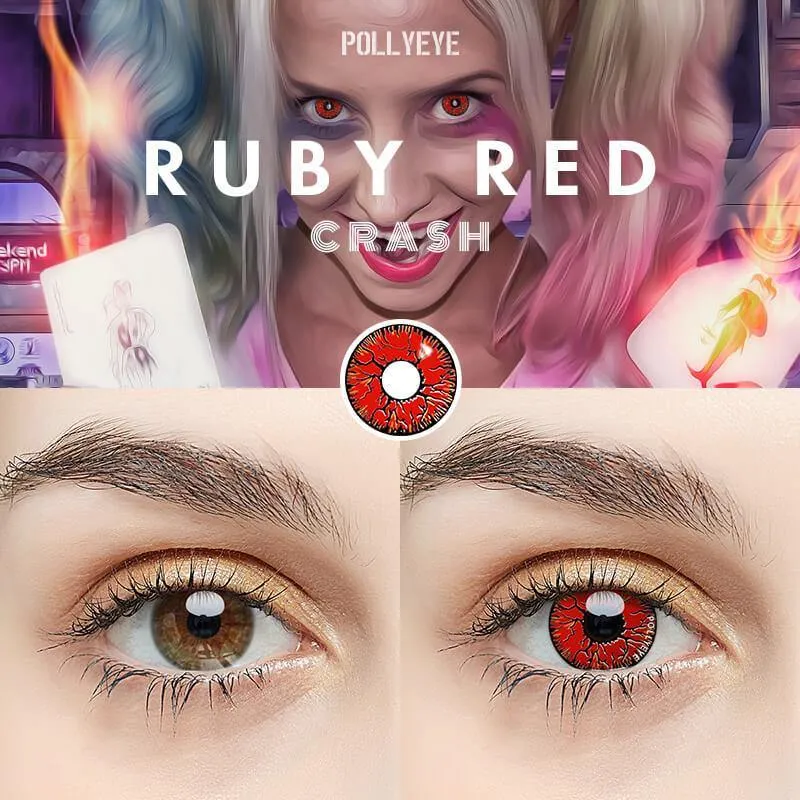 Pollyeye Crash Ruby Red Colored Contact Lenses