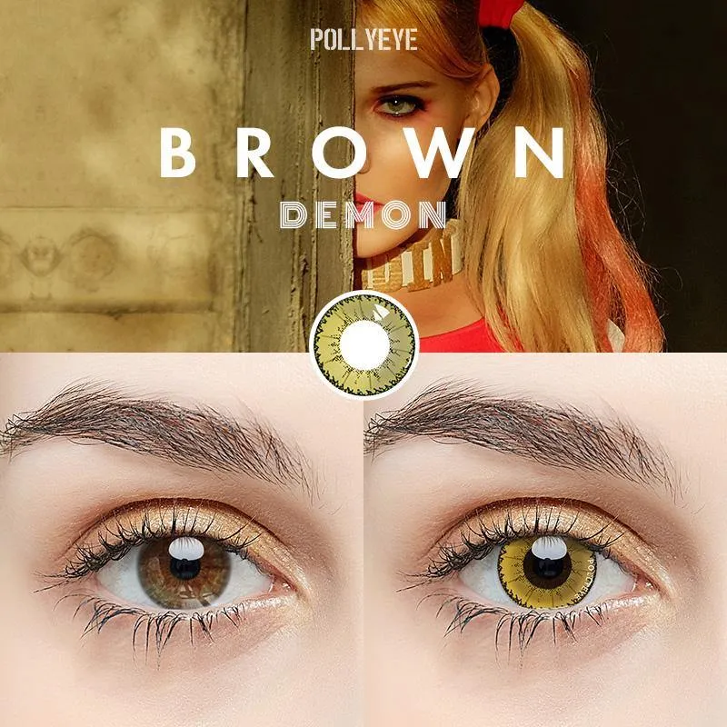 Pollyeye Demon Brown Colored Contact Lenses
