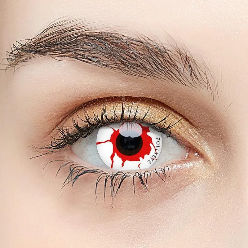 Pollyeye Domesday Flowing Blood Colored Contact Lenses