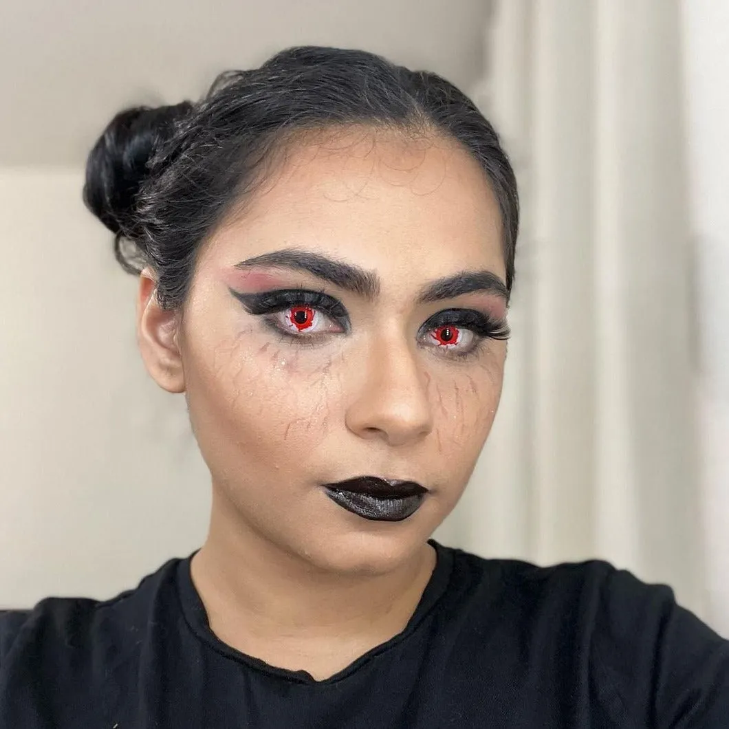 Pollyeye Domesday Flowing Blood Colored Contact Lenses
