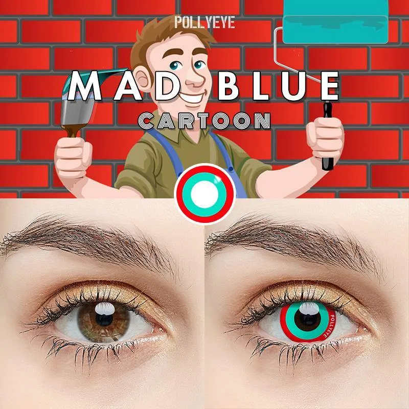 Pollyeye MAD Blue Colored Contact Lenses