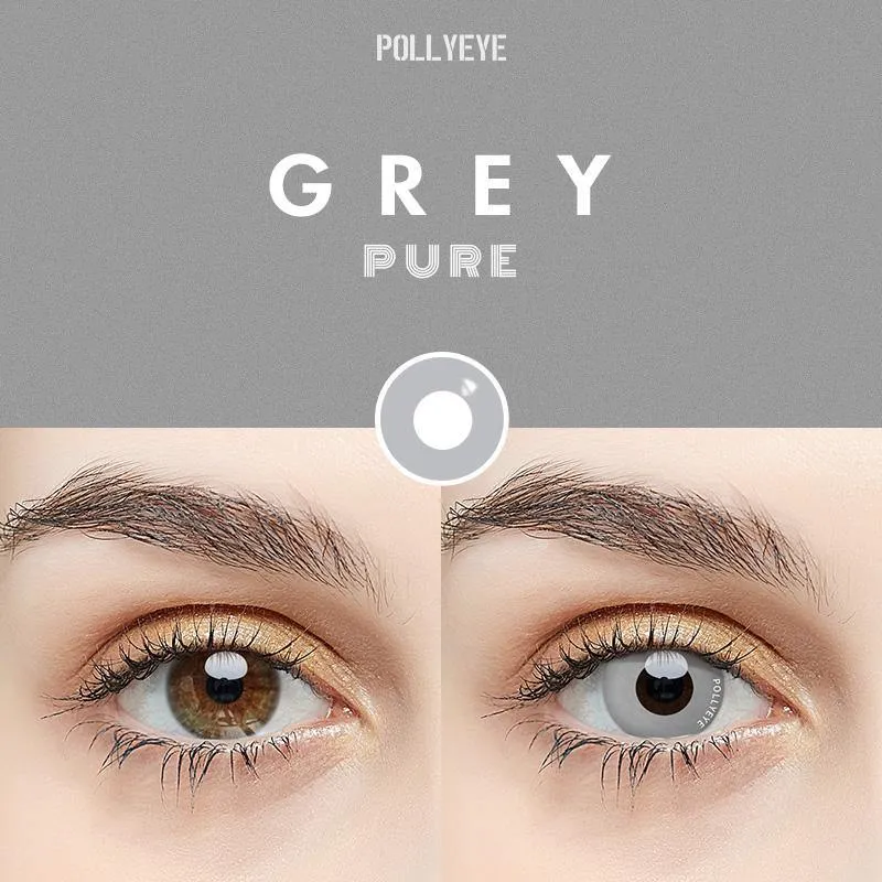 Pollyeye Pure Grey Colored Contact Lenses
