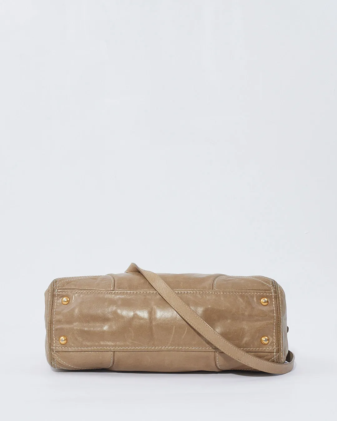 Prada Grey Aged Leather (Nappa Antique) Medium Convertible Tote