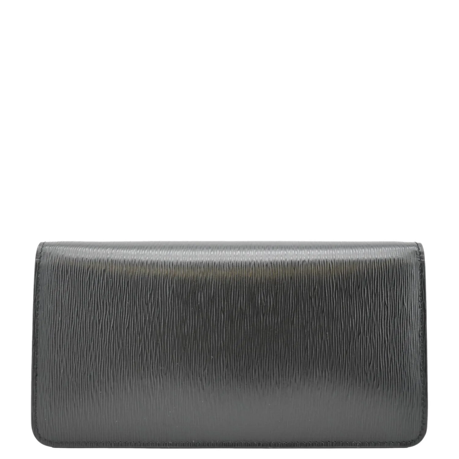 PRADA Wallet on Chain Leather Clutch Crossbody Bag Black