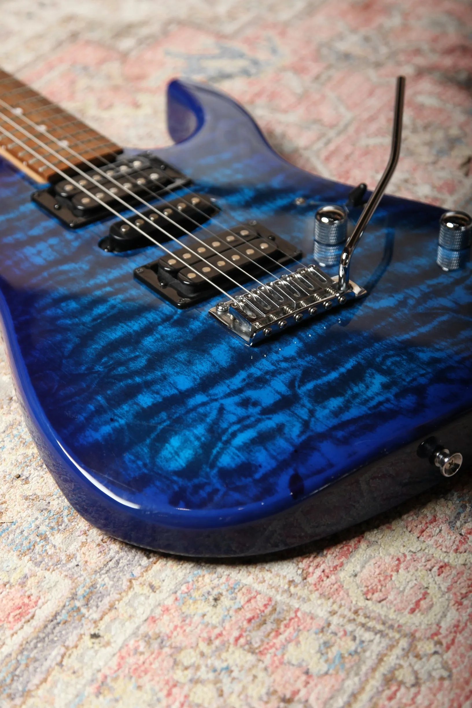 Pre-Owned Ibanez GIO GRX70QA - Transparent Blue Burst