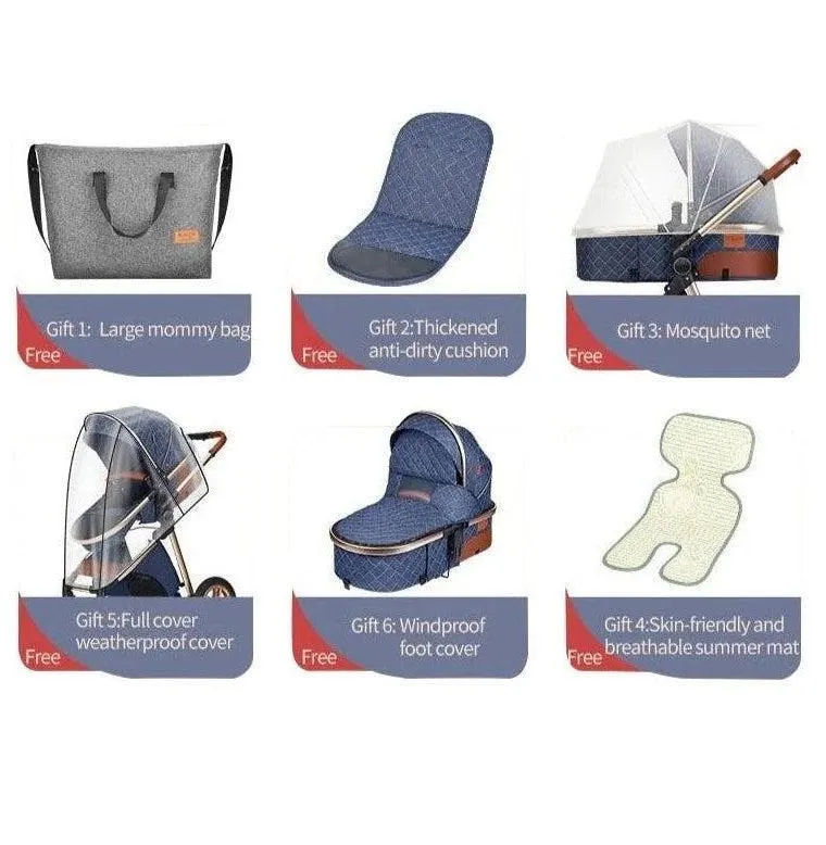 Premium 3-in-1 Baby Stroller (Car Seat & Base Included)