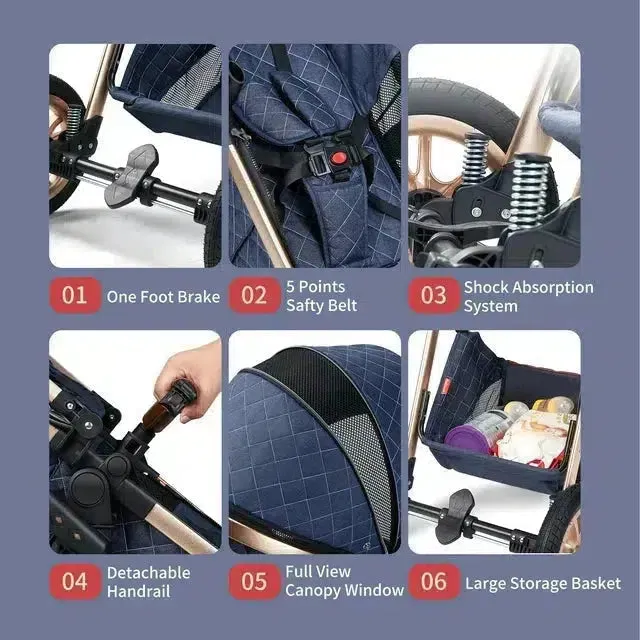 Premium 3-in-1 Baby Stroller (Car Seat & Base Included)