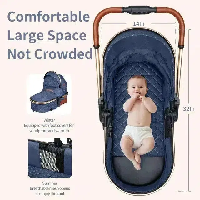 Premium 3-in-1 Baby Stroller (Car Seat & Base Included)