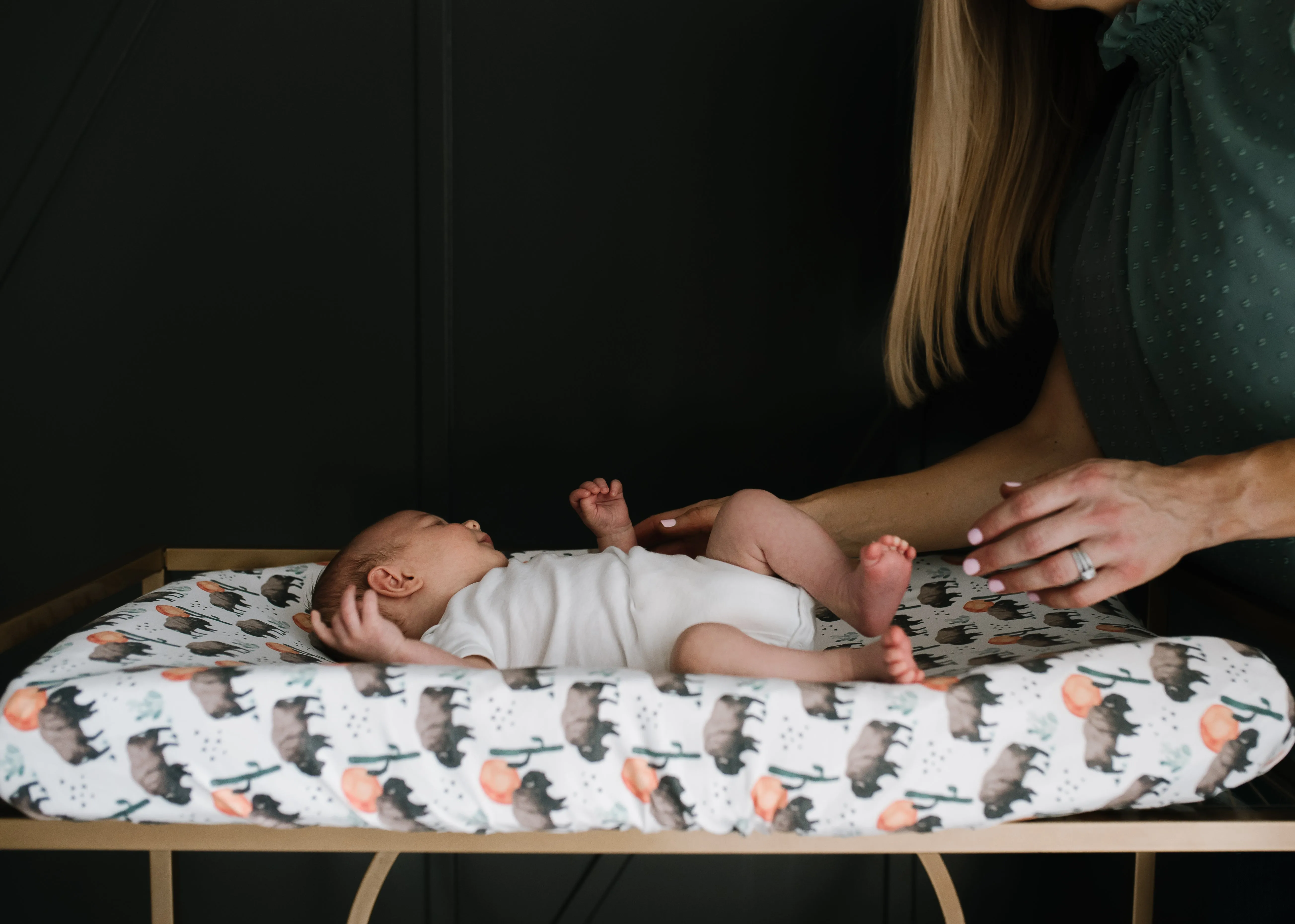 Premium Knit Diaper Changing Pad Cover - Bison
