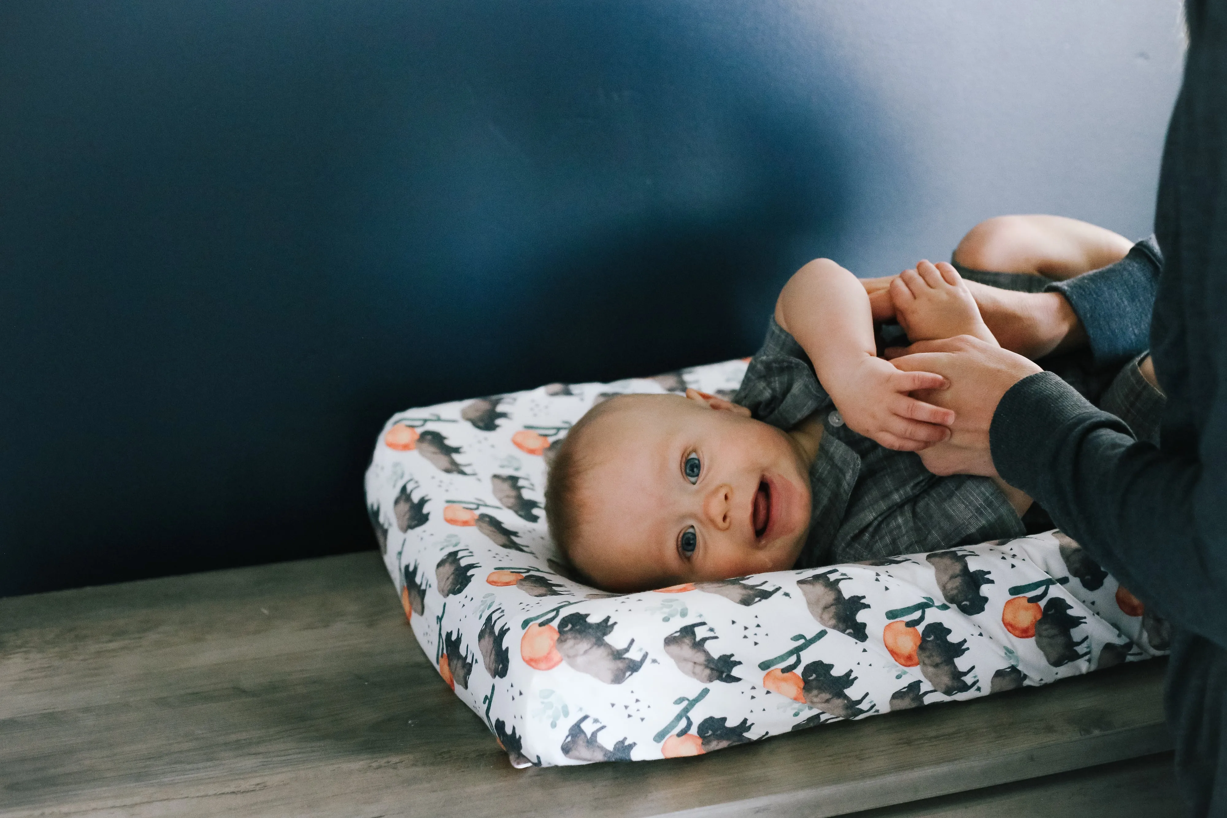 Premium Knit Diaper Changing Pad Cover - Bison