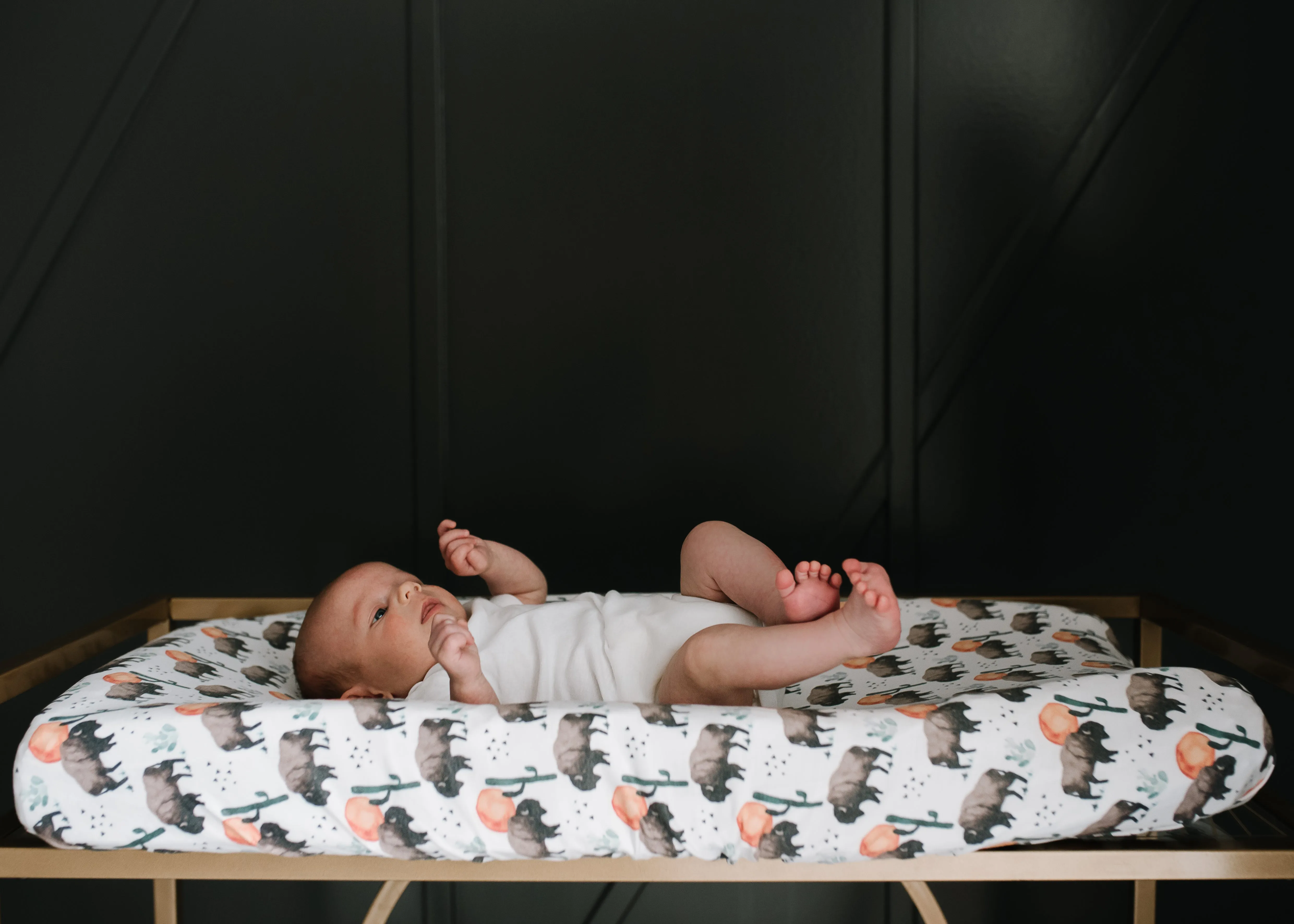 Premium Knit Diaper Changing Pad Cover - Bison