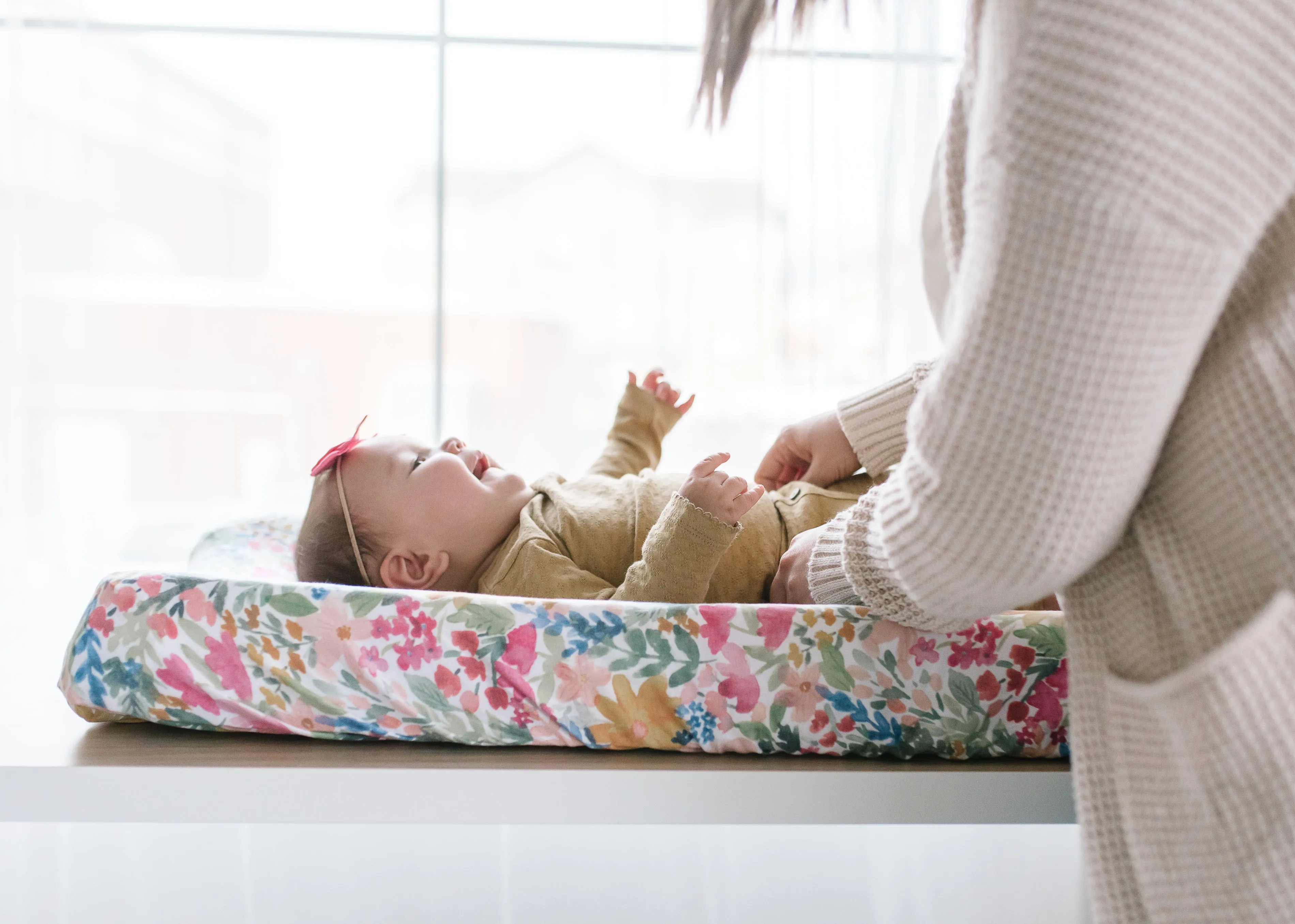Premium Knit Diaper Changing Pad Cover - Lark
