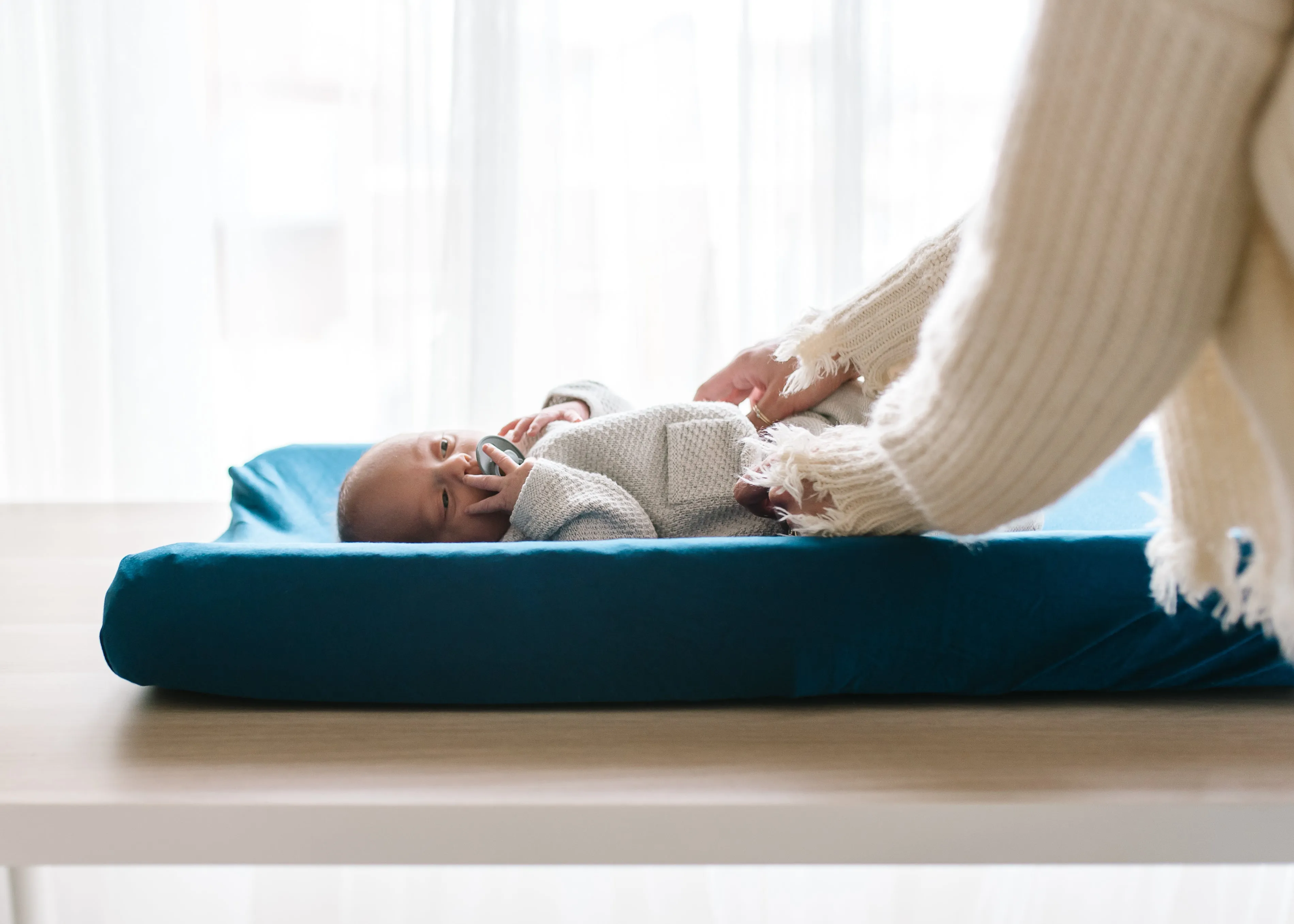 Premium Knit Diaper Changing Pad Cover - River
