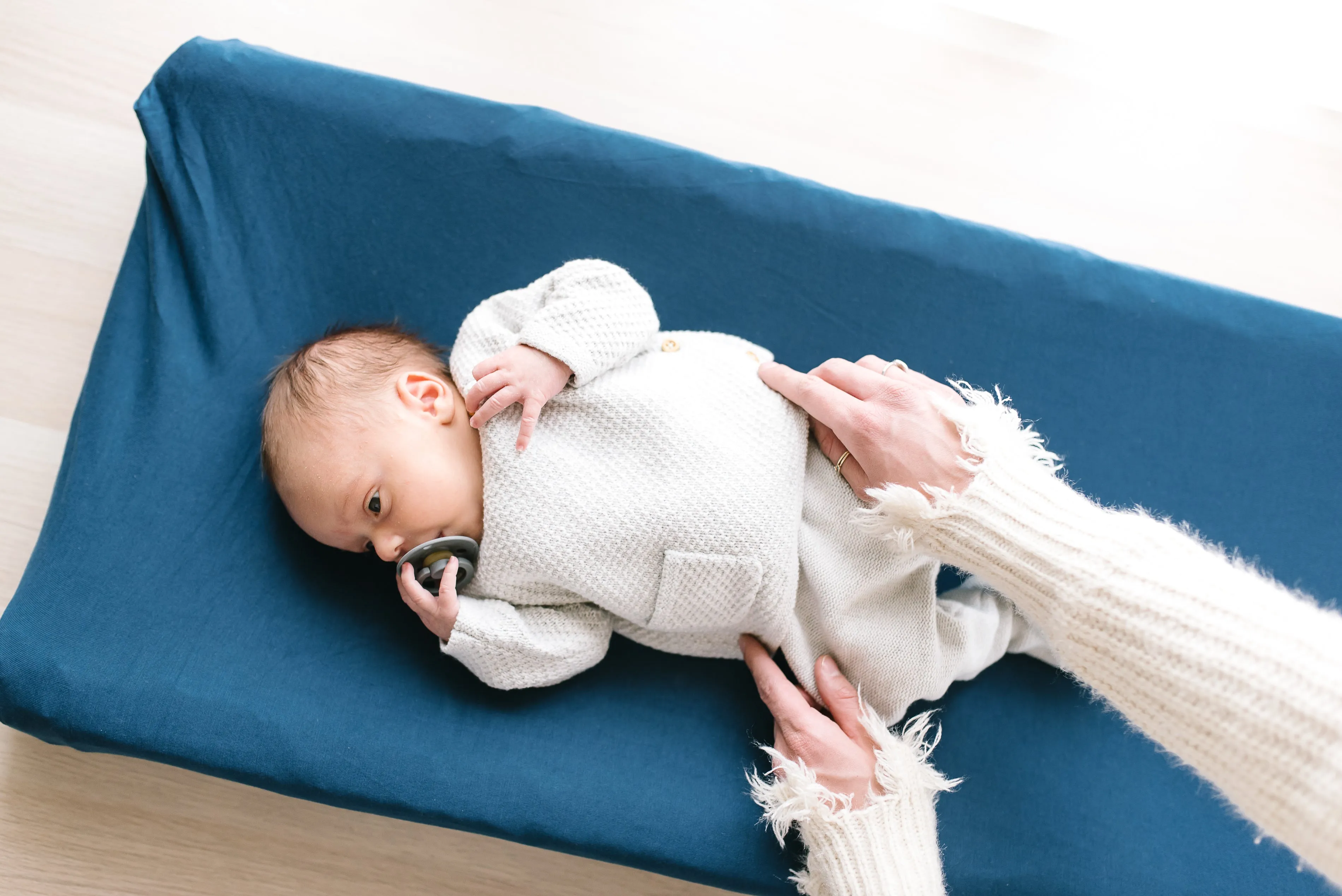 Premium Knit Diaper Changing Pad Cover - River