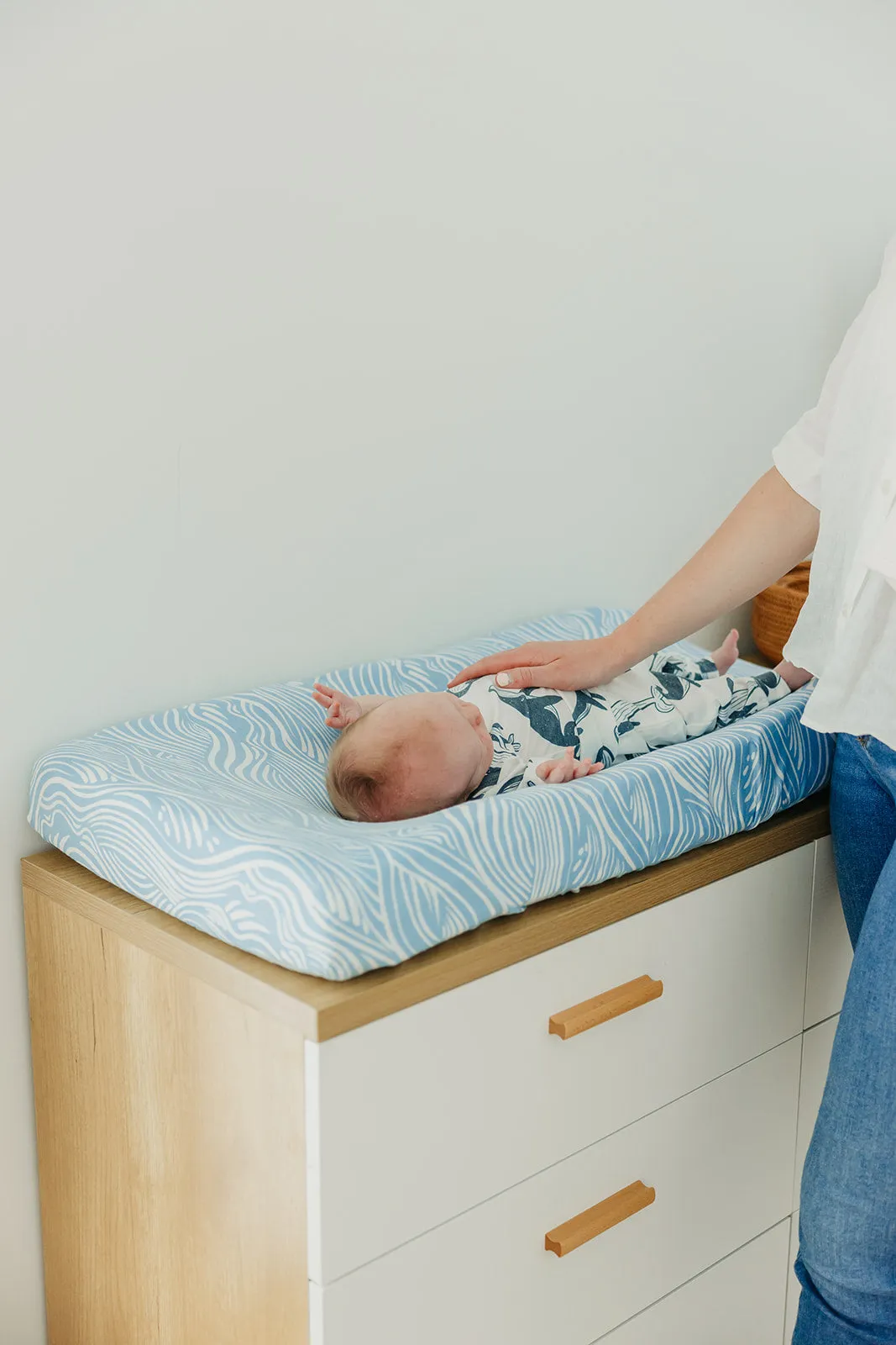 Premium Knit Diaper Changing Pad Cover - Surf