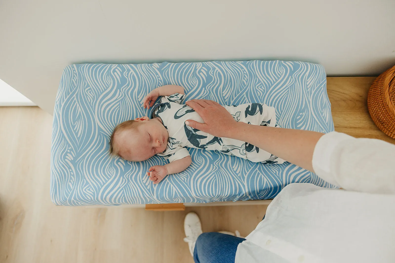 Premium Knit Diaper Changing Pad Cover - Surf
