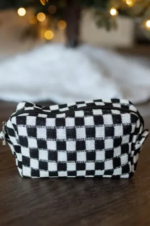 PREORDER! ETA 3/21 Checked & Chic Black Cosmetic Pouch **SHIPPING EXPECTED TO BEGIN ON DATE 3/21**