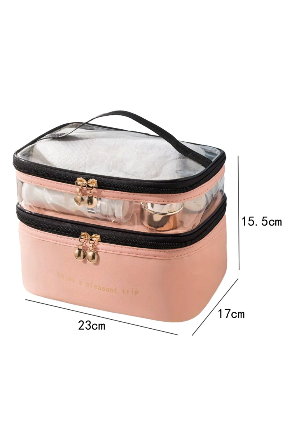 PREORDER! ETA 3/21 Pleasant Trip Pink Double Layer Cosmetic Case **SHIPPING EXPECTED TO BEGIN ON DATE 3/21**