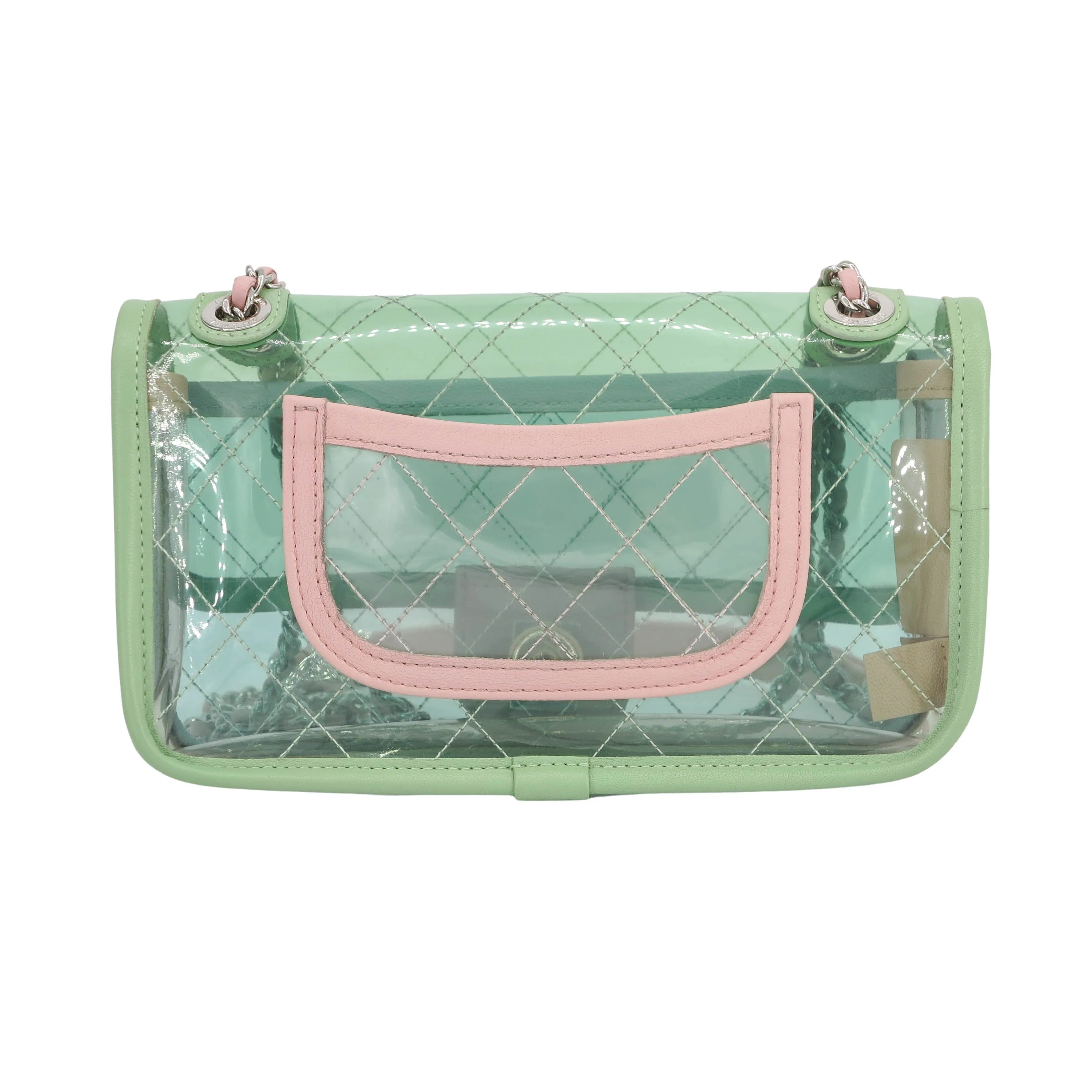 PVC Coco Splash Mini Flap Bag Green Pink Blue