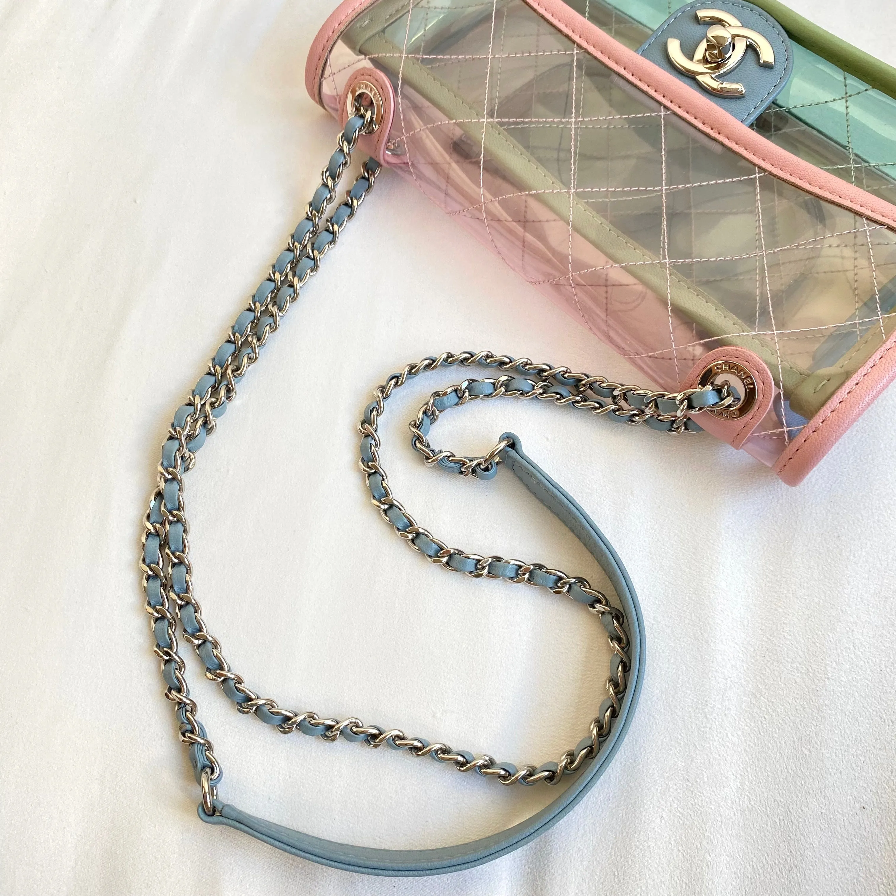 PVC Coco Splash Mini Flap Bag Pink Blue Green