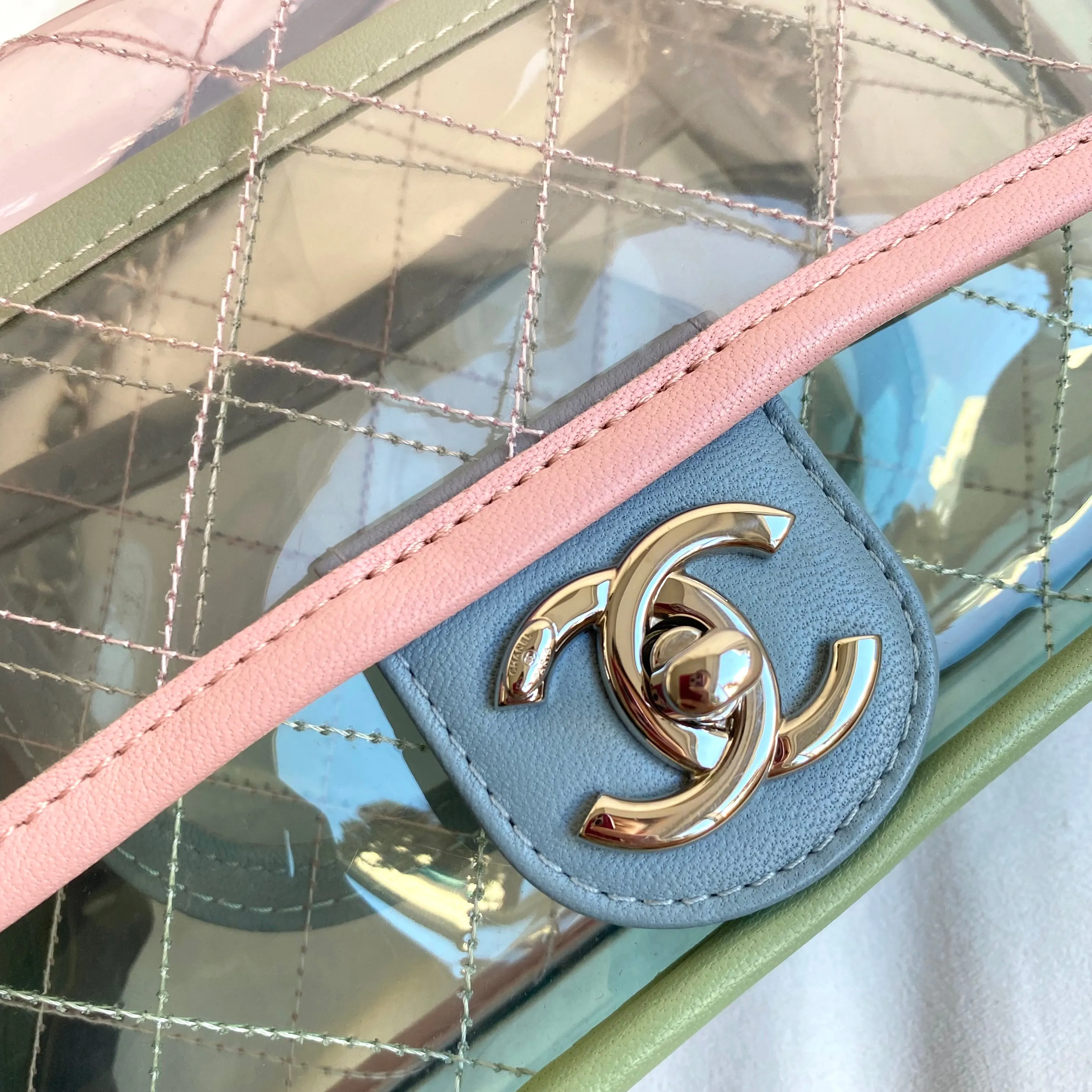 PVC Coco Splash Mini Flap Bag Pink Blue Green