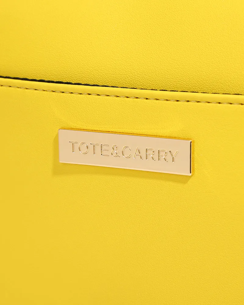 PY Crossbody Messenger Bag in Yellow