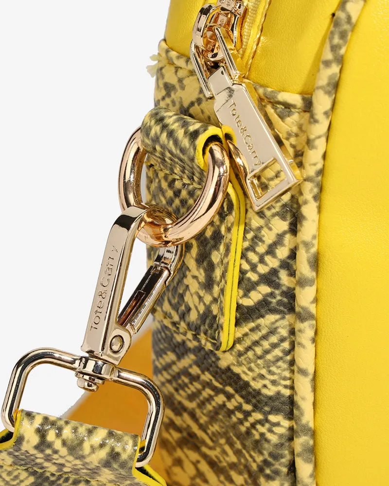 PY Crossbody Messenger Bag in Yellow