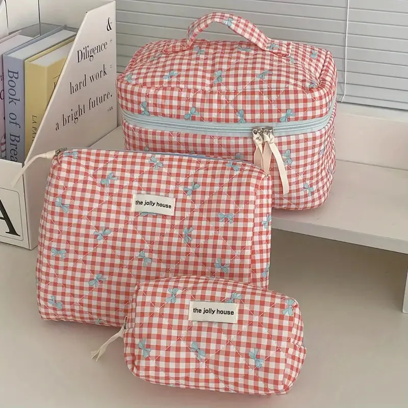 Quilted Bows Cosmetic Bag