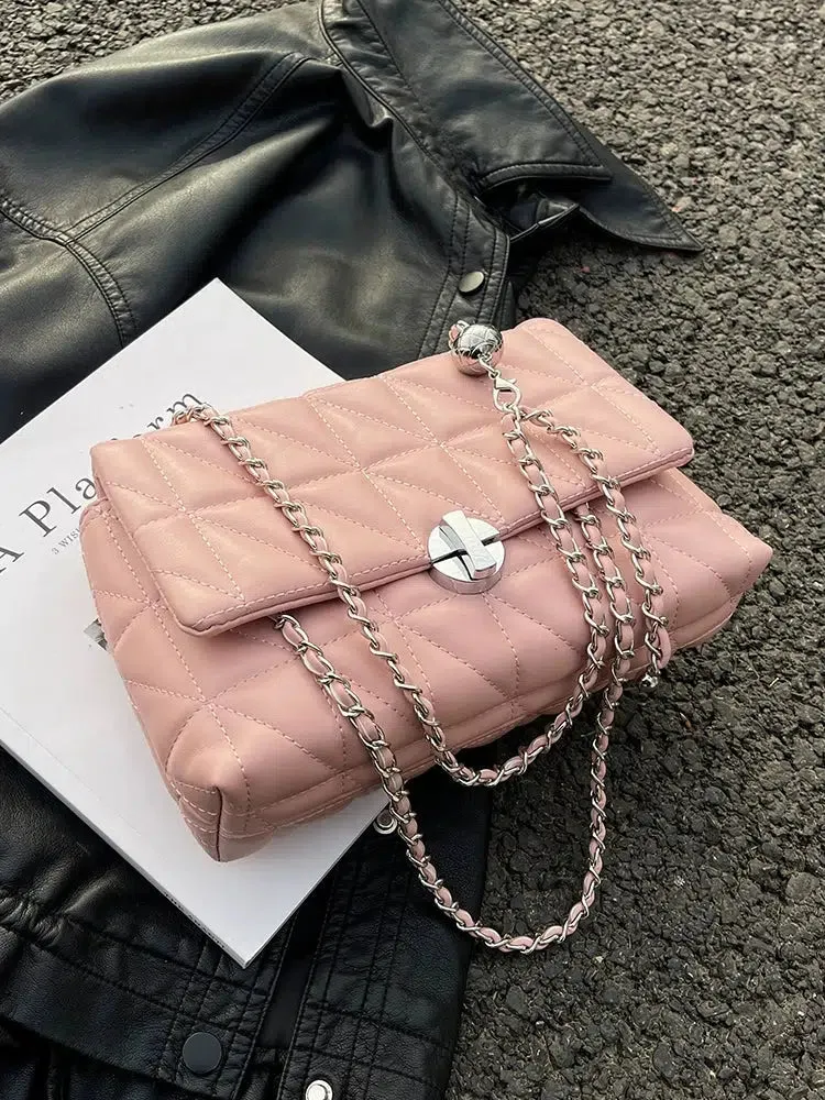 Quilted Chain Small Square Bag